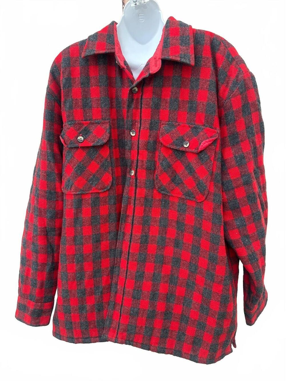 Briggs Quilted Buffalo Plaid Shirt Jacket XL